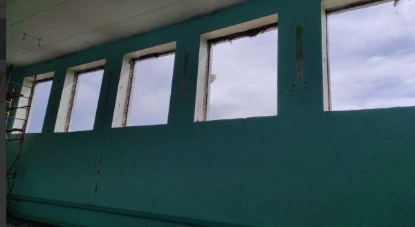 В Вандышевской школе идет капремонт спортзала