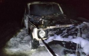В Уйском ночью сгорел автомобиль