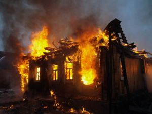 Крупный пожар произошел в селе Соколовское