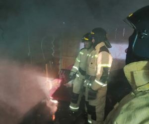 В Соколовском загорелась баня