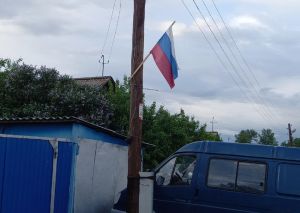 В Никольском на нескольких домах появились флаги РФ